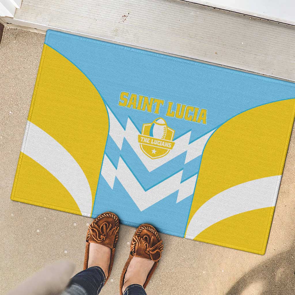 Rugby Saint Lucia Rubber Doormat The Lucian Go Champion - Wonder Print Shop