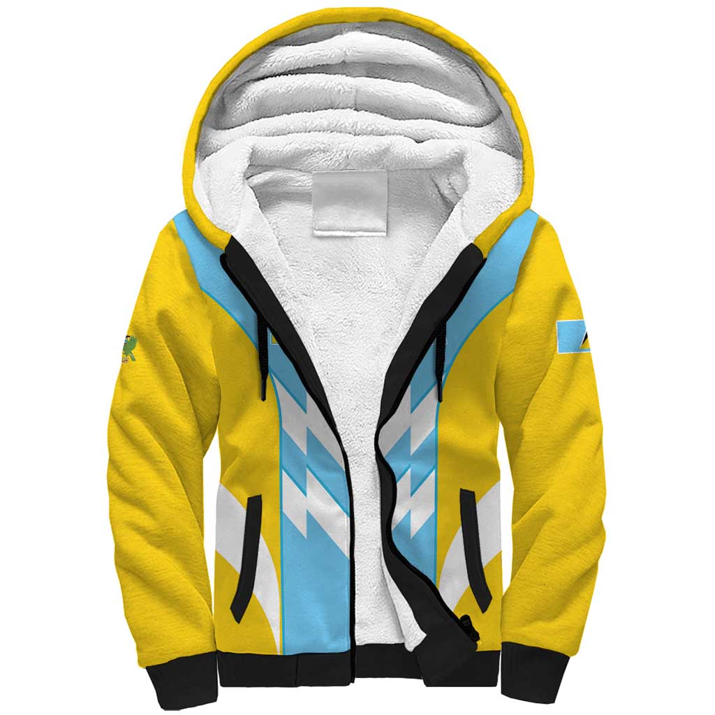 Custom Rugby Saint Lucia Sherpa Hoodie The Lucian Go Champion - Wonder Print Shop