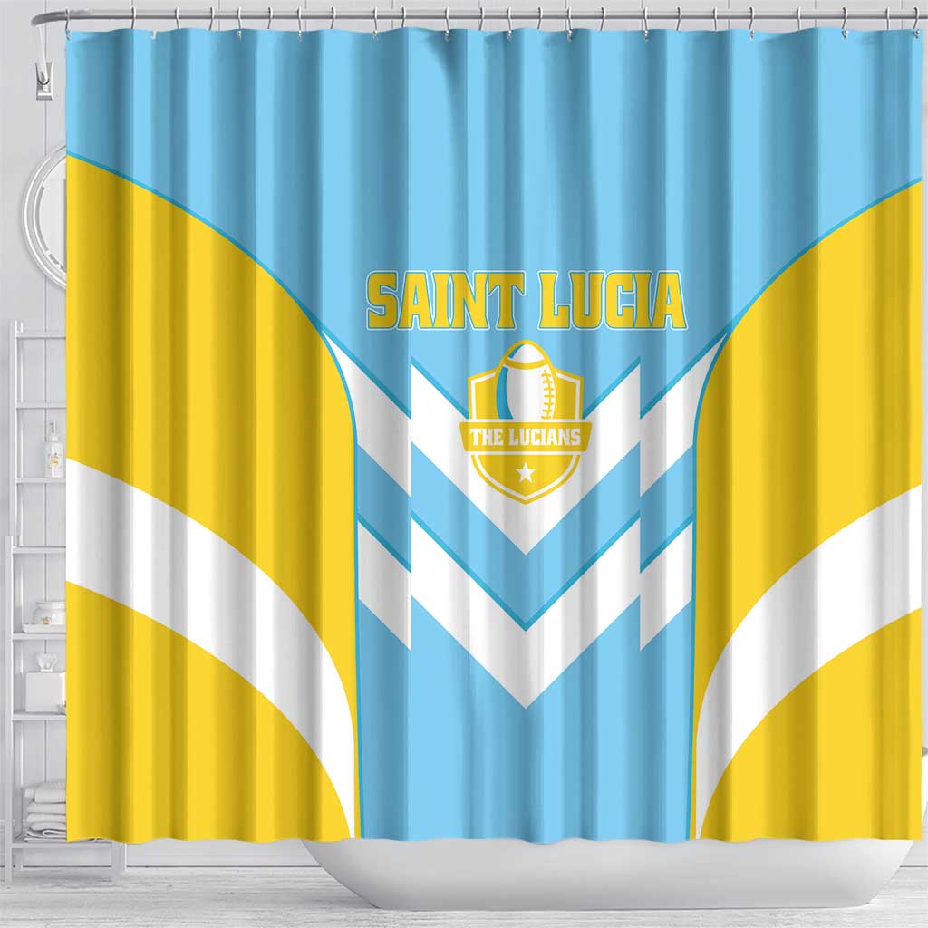Rugby Saint Lucia Shower Curtain The Lucian Go Champion - Wonder Print Shop