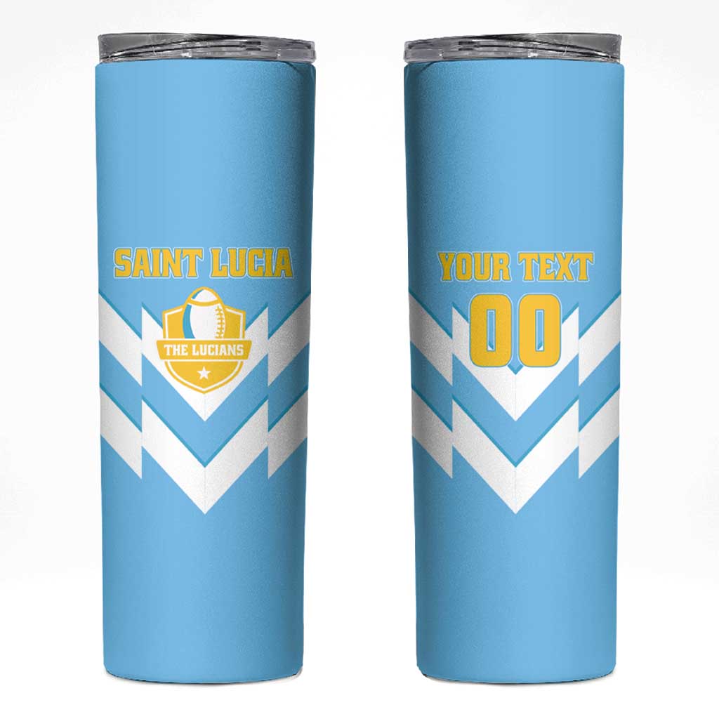 Custom Rugby Saint Lucia Skinny Tumbler The Lucian Go Champion - Wonder Print Shop