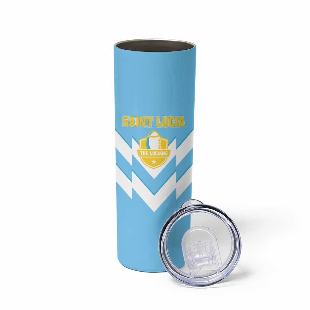 Custom Rugby Saint Lucia Skinny Tumbler The Lucian Go Champion - Wonder Print Shop