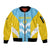 Custom Rugby Saint Lucia Sleeve Zip Bomber Jacket The Lucian Go Champion - Wonder Print Shop