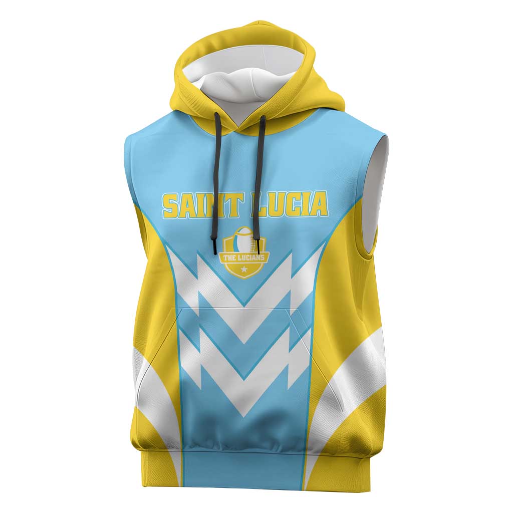 Custom Rugby Saint Lucia Sleeveless Hoodie The Lucian Go Champion - Wonder Print Shop