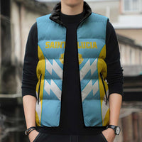 Custom Rugby Saint Lucia Sleeveless Puffer Jacket The Lucian Go Champion - Wonder Print Shop