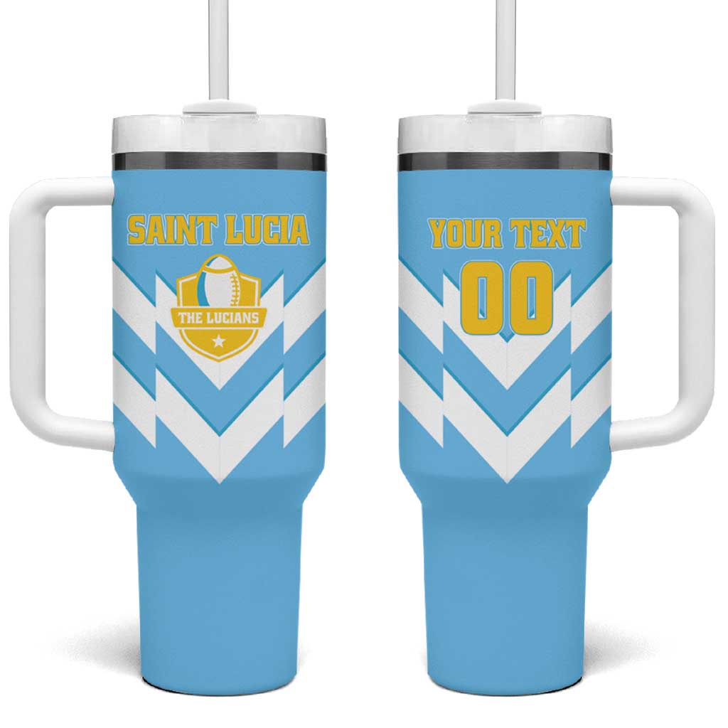 Custom Rugby Saint Lucia Tumbler With Handle The Lucian Go Champion - Wonder Print Shop