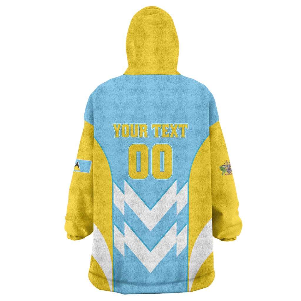 Custom Rugby Saint Lucia Wearable Blanket Hoodie The Lucian Go Champion - Wonder Print Shop