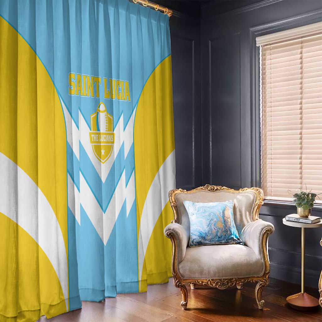 Rugby Saint Lucia Window Curtain The Lucian Go Champion - Wonder Print Shop