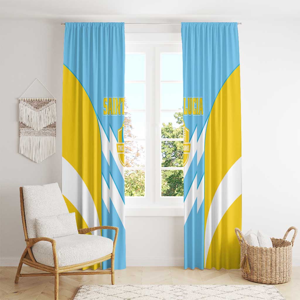 Rugby Saint Lucia Window Curtain The Lucian Go Champion - Wonder Print Shop