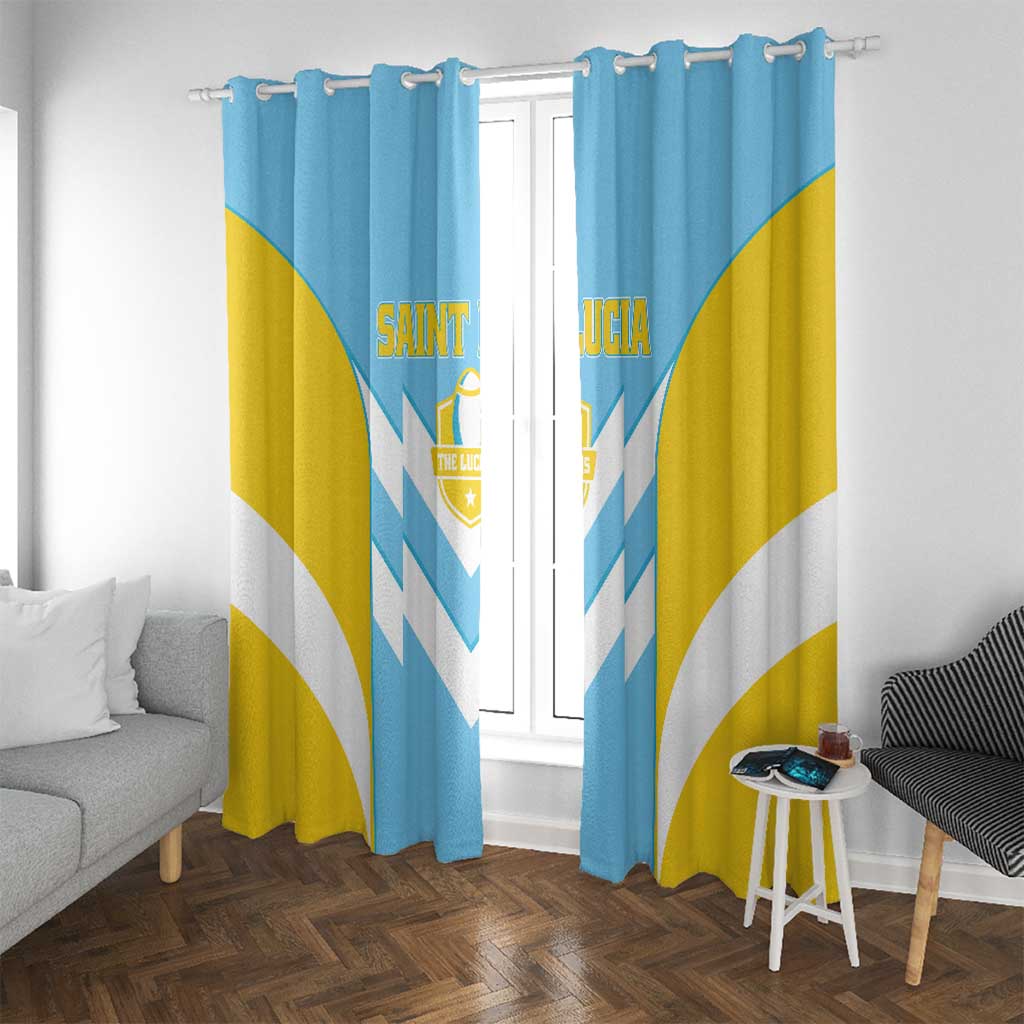Rugby Saint Lucia Window Curtain The Lucian Go Champion - Wonder Print Shop