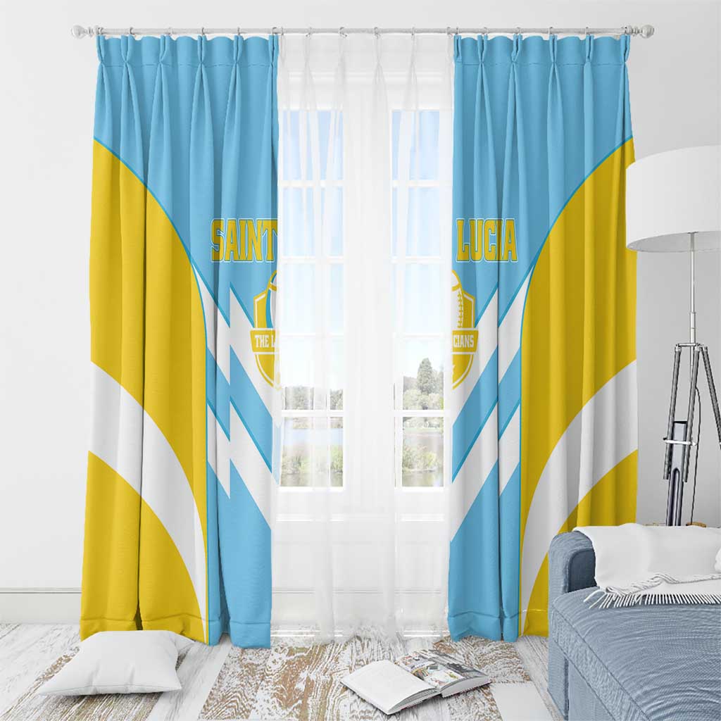 Rugby Saint Lucia Window Curtain The Lucian Go Champion - Wonder Print Shop