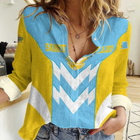 Custom Rugby Saint Lucia Women Casual Shirt The Lucian Go Champion - Wonder Print Shop