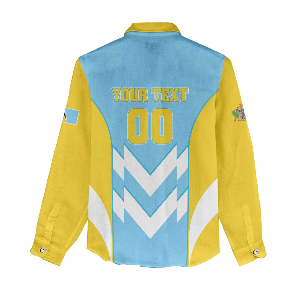 Custom Rugby Saint Lucia Women Casual Shirt The Lucian Go Champion - Wonder Print Shop