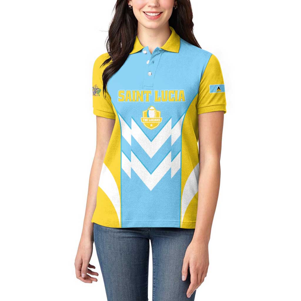 Custom Rugby Saint Lucia Women Polo Shirt The Lucian Go Champion - Wonder Print Shop