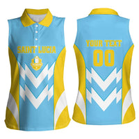 Custom Rugby Saint Lucia Women Sleeveless Polo Shirt The Lucian Go Champion - Wonder Print Shop