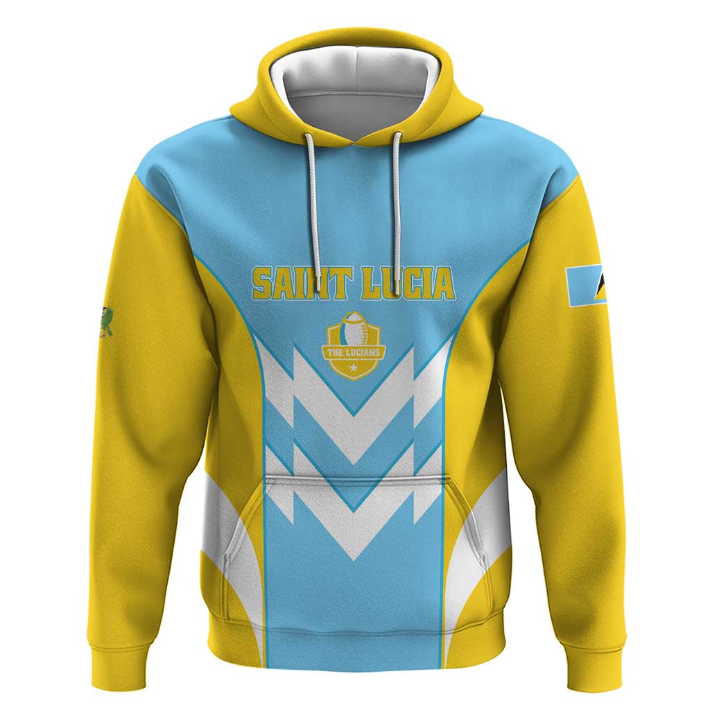 Custom Rugby Saint Lucia Zip Hoodie The Lucian Go Champion - Wonder Print Shop