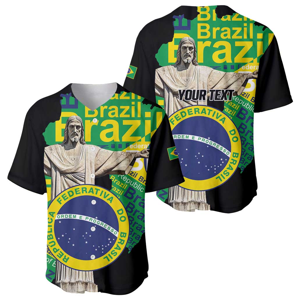 Personalized Brazil Christ the Redeemer Baseball Jersey Brasil Map Unique Stylized - Wonder Print Shop