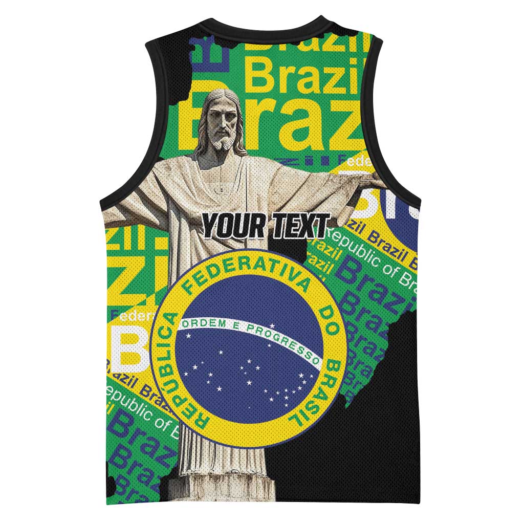 Personalized Brazil Christ the Redeemer Basketball Jersey Brasil Map Unique Stylized - Wonder Print Shop