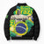 Personalized Brazil Christ the Redeemer Bomber Puffer Jacket Brasil Map Unique Stylized - Wonder Print Shop