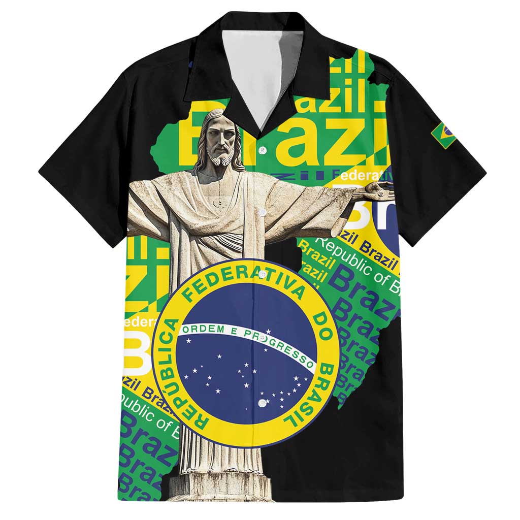 Personalized Brazil Christ the Redeemer Hawaiian Shirt Brasil Map Unique Stylized - Wonder Print Shop