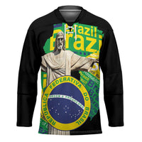 Personalized Brazil Christ the Redeemer Hockey Jersey Brasil Map Unique Stylized - Wonder Print Shop