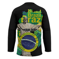 Personalized Brazil Christ the Redeemer Hockey Jersey Brasil Map Unique Stylized - Wonder Print Shop