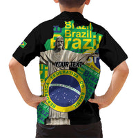 Personalized Brazil Christ the Redeemer Kid Hawaiian Shirt Brasil Map Unique Stylized - Wonder Print Shop