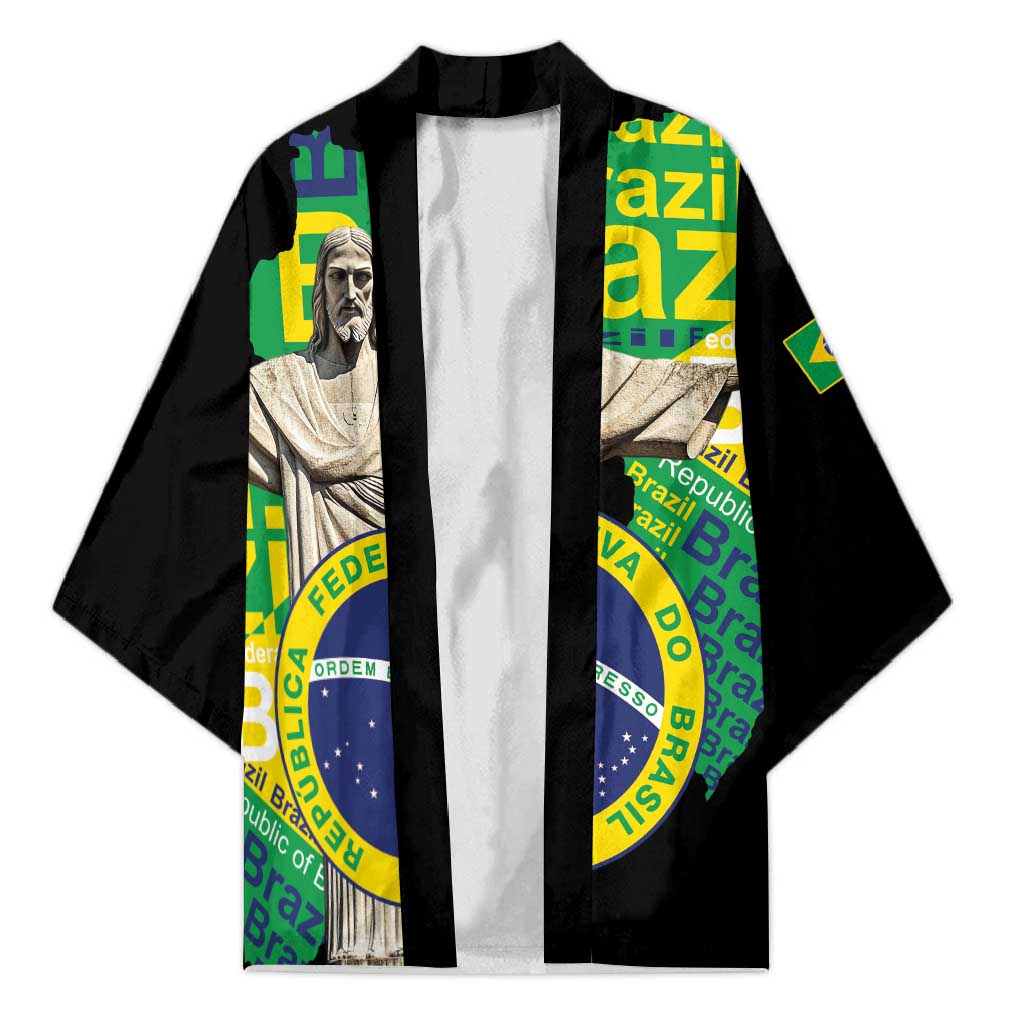 Personalized Brazil Christ the Redeemer Kimono Brasil Map Unique Stylized - Wonder Print Shop