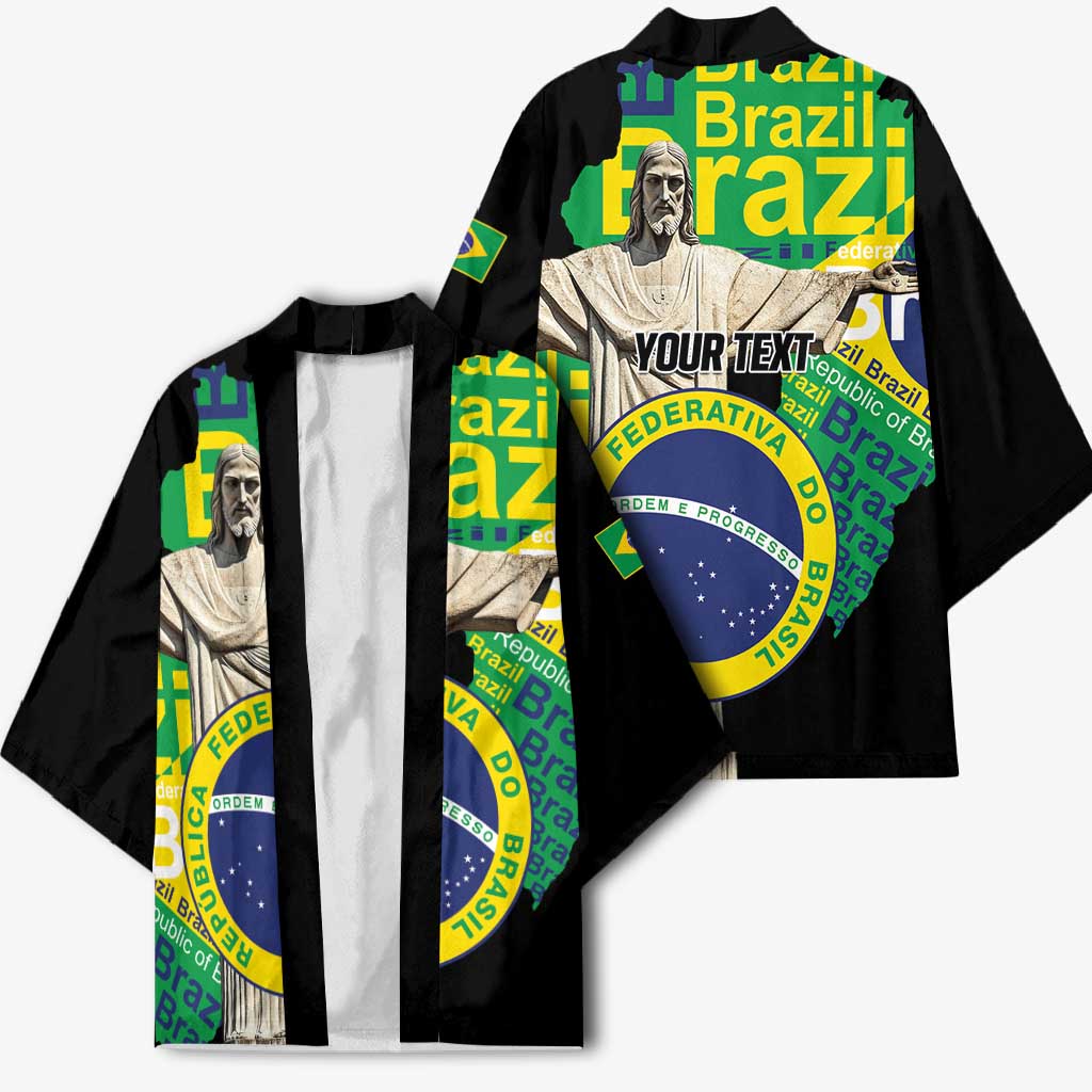 Personalized Brazil Christ the Redeemer Kimono Brasil Map Unique Stylized - Wonder Print Shop