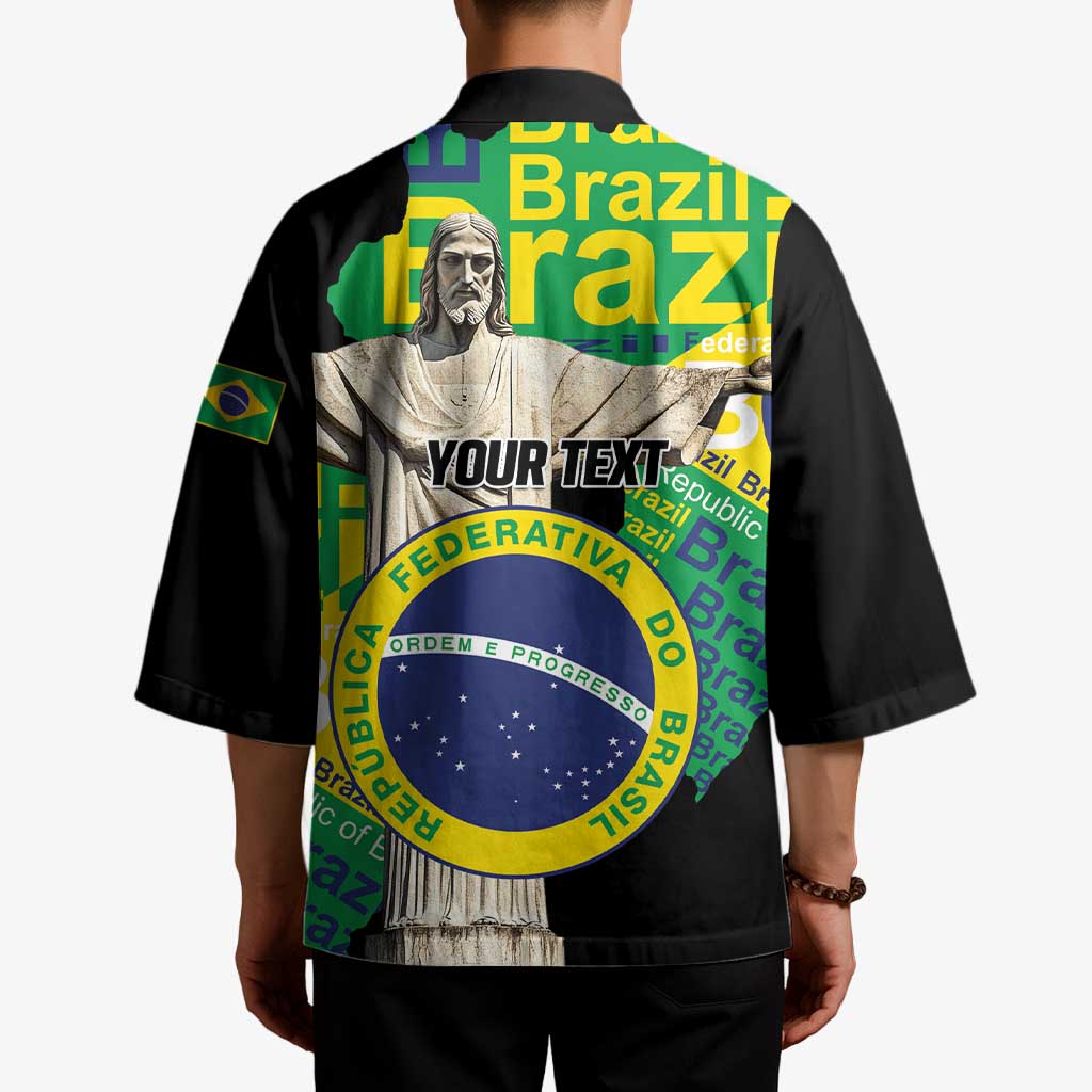 Personalized Brazil Christ the Redeemer Kimono Brasil Map Unique Stylized - Wonder Print Shop