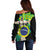 Personalized Brazil Christ the Redeemer Off Shoulder Sweater Brasil Map Unique Stylized - Wonder Print Shop