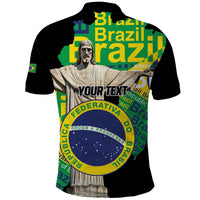 Personalized Brazil Christ the Redeemer Polo Shirt Brasil Map Unique Stylized - Wonder Print Shop