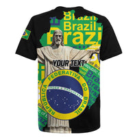 Personalized Brazil Christ the Redeemer Rugby Jersey Brasil Map Unique Stylized - Wonder Print Shop