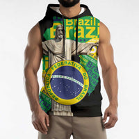 Personalized Brazil Christ the Redeemer Sleeveless Hoodie Brasil Map Unique Stylized - Wonder Print Shop