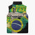 Personalized Brazil Christ the Redeemer Sleeveless Puffer Jacket Brasil Map Unique Stylized - Wonder Print Shop