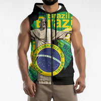 Personalized Brazil Christ the Redeemer Sleeveless Zip Hoodie Brasil Map Unique Stylized - Wonder Print Shop