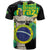 Personalized Brazil Christ the Redeemer T Shirt Brasil Map Unique Stylized - Wonder Print Shop
