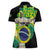 Personalized Brazil Christ the Redeemer Women Polo Shirt Brasil Map Unique Stylized - Wonder Print Shop