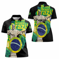 Personalized Brazil Christ the Redeemer Women Polo Shirt Brasil Map Unique Stylized - Wonder Print Shop
