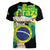 Personalized Brazil Christ the Redeemer Women V-Neck T-Shirt Brasil Map Unique Stylized - Wonder Print Shop