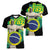 Personalized Brazil Christ the Redeemer Women V-Neck T-Shirt Brasil Map Unique Stylized - Wonder Print Shop