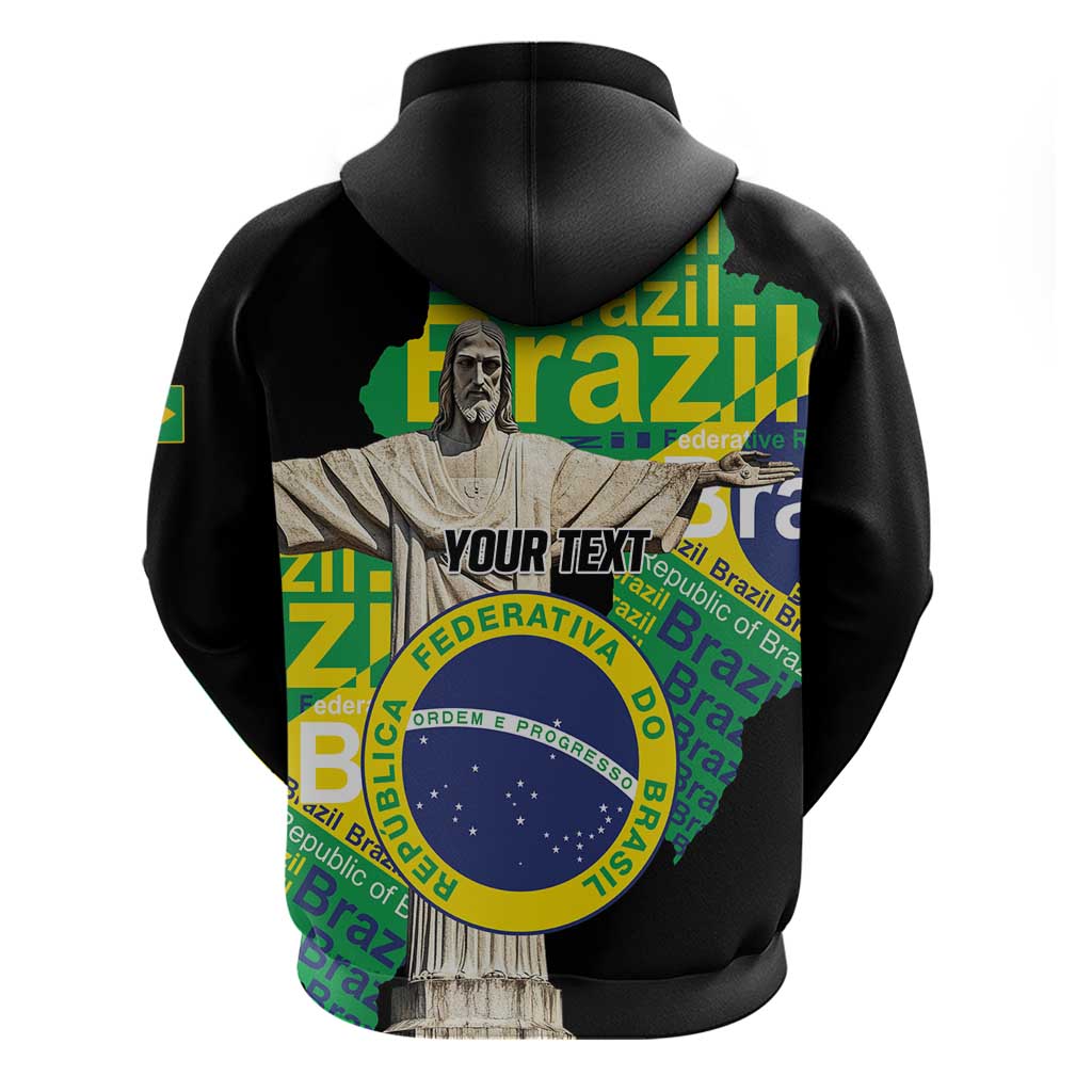 Personalized Brazil Christ the Redeemer Zip Hoodie Brasil Map Unique Stylized - Wonder Print Shop