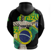 Personalized Brazil Christ the Redeemer Zip Hoodie Brasil Map Unique Stylized - Wonder Print Shop