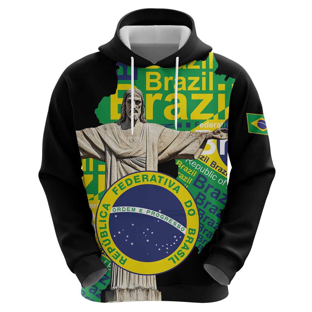 Personalized Brazil Christ the Redeemer Zip Hoodie Brasil Map Unique Stylized - Wonder Print Shop