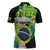 Personalized Brazil Christ the Redeemer Zipper Polo Shirt Brasil Map Unique Stylized - Wonder Print Shop