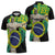 Personalized Brazil Christ the Redeemer Zipper Polo Shirt Brasil Map Unique Stylized - Wonder Print Shop