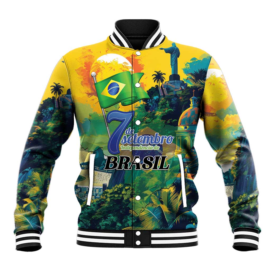 Personalized Brazil Sete de Setembro Baseball Jacket Brasil Rio de Janeiro Art Style - Wonder Print Shop