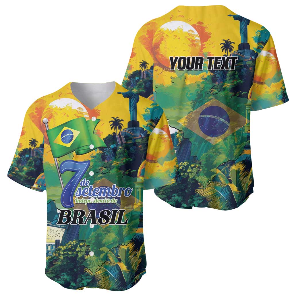 Personalized Brazil Sete de Setembro Baseball Jersey Brasil Rio de Janeiro Art Style - Wonder Print Shop