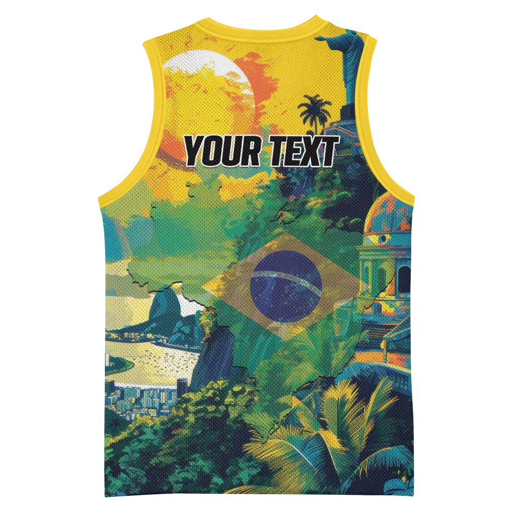 Personalized Brazil Sete de Setembro Basketball Jersey Brasil Rio de Janeiro Art Style - Wonder Print Shop