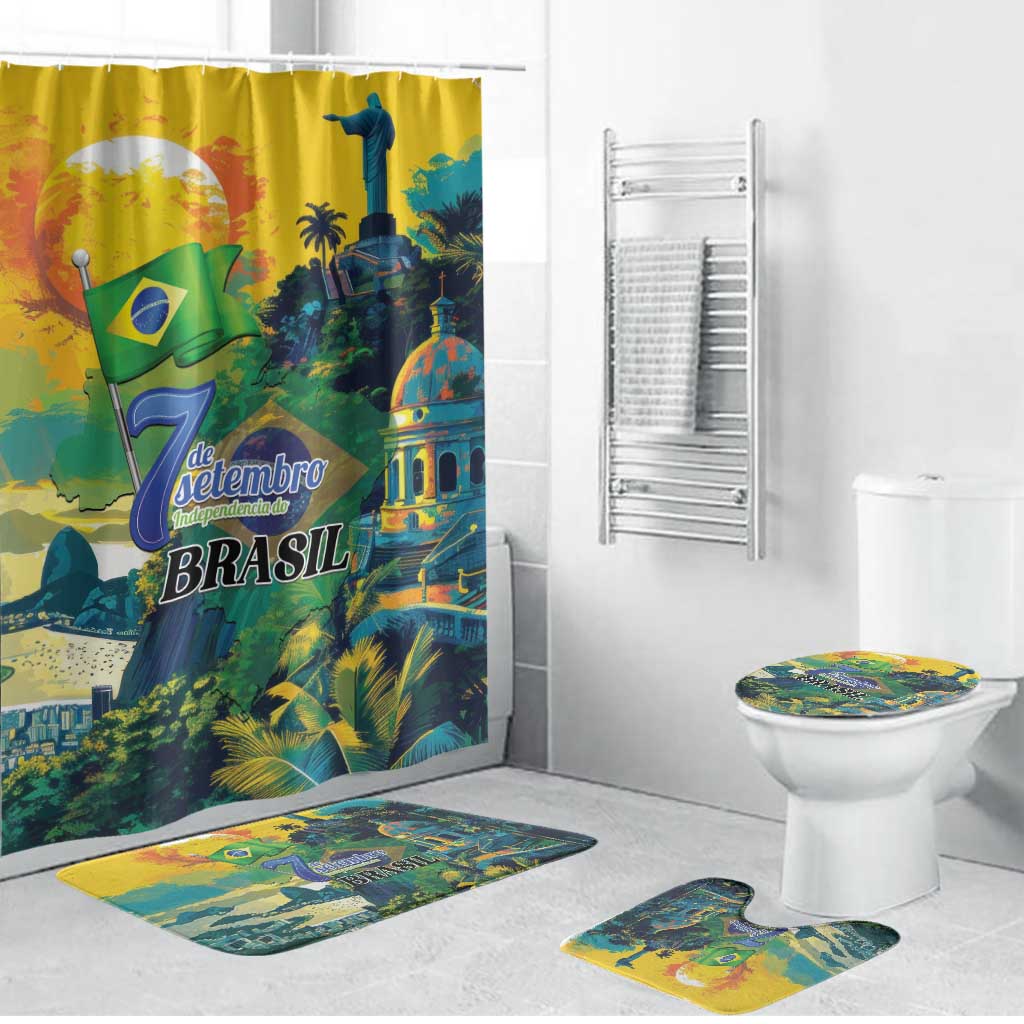 Brazil Sete de Setembro Bathroom Set Brasil Rio de Janeiro Art Style - Wonder Print Shop