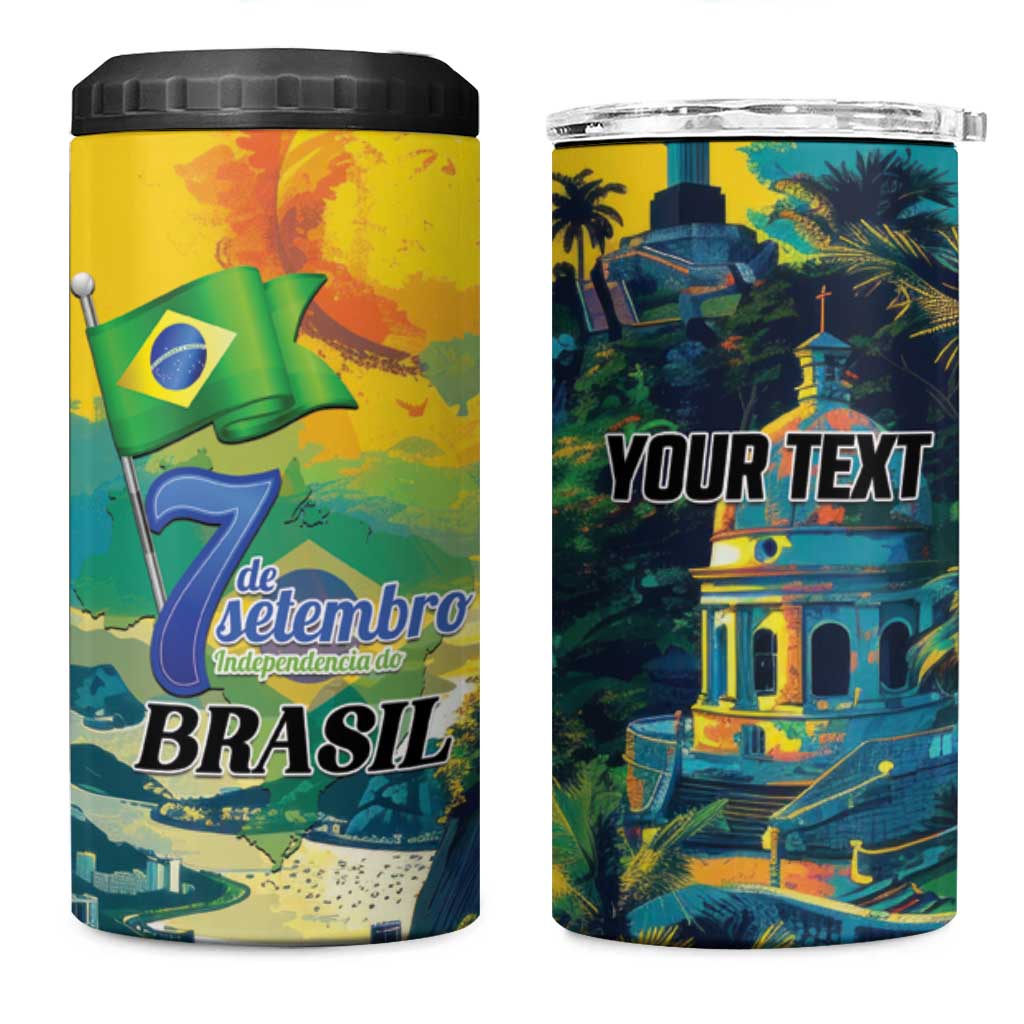 Personalized Brazil Sete de Setembro 4 in 1 Can Cooler Tumbler Brasil Rio de Janeiro Art Style - Wonder Print Shop